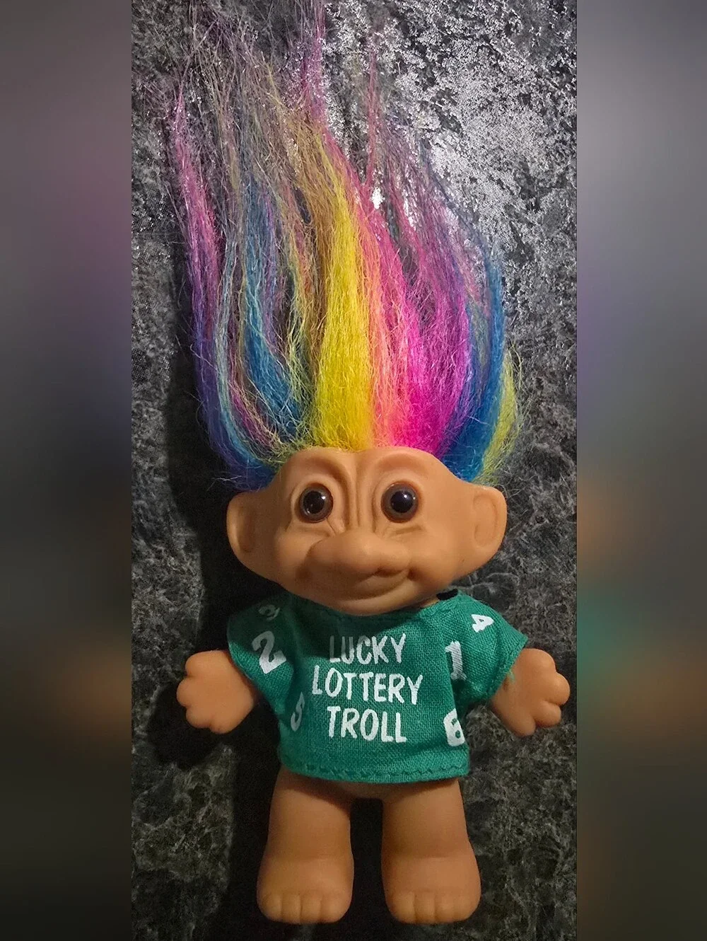 Lucky Lottery Troll Doll with Rainbow Hair